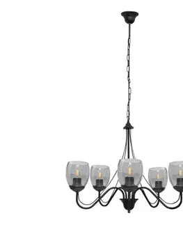 Svietidlá  Luster na reťazi ALLENA 5xE27/15W/230V W-2961/5 BK+SM
