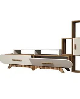 Obývacie steny TV skrinka / Obývacia stena Flora S - Walnut, Cream
