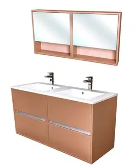 Kúpeľňový nábytok Zostava kúpeľňového nábytku CEDERIKA 120, metallic měděný CA.SADA11