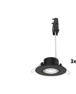 Svietidlá Philips - sada 3x stmievateľných podhľadových svietidiel CILANTRO LED/5W/230V 4000K čierne 872110303807400