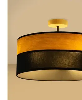 Svietidlá  Prisadený luster ALBA 3xE27/15W/230V pr. 40 cm čierna/hnedá P-4015/3 DS+WOOD+BK