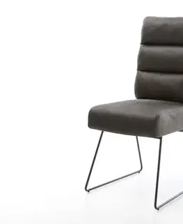 Jedálenské stoličky DELIFE Jedálenská stolička Pela-Flex mikrovlákno antracitová vintage tenká podstava čierna vrecková pružina