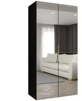 Šatníkové skrine Skriňa Marbella III 100 čierna/zlatá