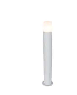 Zahradne stlpove lampy Stojanové vonkajšie svietidlo biele s opálovým tienidlom 70 cm - Odense