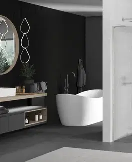 Sprchové dvere MEXEN/S - Kioto L Sprchová zástena WALK-IN 100 x 200, prúžky, nikel kefovaná 800-100-103-97-09