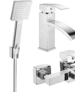 Kúpeľňové batérie MEXEN/S - Libra R45 Set umývadlovej a vaňovej batérie s príslušenstvom, chróm 745103R45-00