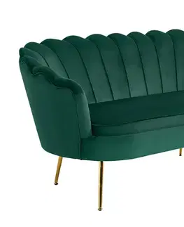 Pohovky a gauče KONDELA Noblin pohovka zelená (Velvet) / zlatá