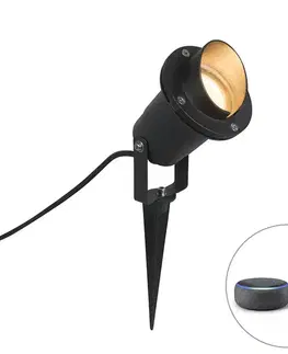 LED reflektory a svietidlá s bodcom do zeme Inteligentný bodový reflektor čierny IP65 vrátane wifi GU10 - Done