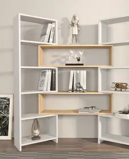 Knižnice Knižnica Poyraz - White, Oak