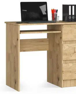 Písacie stoly Moderný písací stôl PEGAS90P, dub Artisan