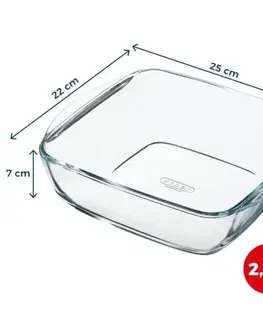 Pekáče a zapekacie misy PYREX Misa sklenená štvorcová 2,2L do teplovzdušnej fritézy 25x22x7cm PYREX