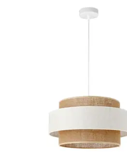 Svietidlá  Závesné svietidlo BOHO na lanku 1xE27/60W/230V priemer 40 cm krémová/juta H0162