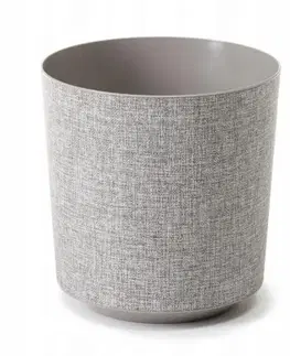 Kvetináče a truhlíky Kinekus Kvetináč plastový priemer 290 mm, GAMA, textil, taupe sivohnedý, výška 315 mm