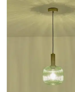 Svietidlá Eurolamp Luster na lanku 1xE27/15W/230V zelená pr. 20 cm 144-24083