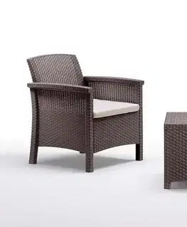 Sada: stolík a záhradné kreslá Komplet Venezia Terrace taupe