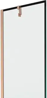 Sprchové dvere MEXEN/S - Next vaňová zástena FIX 60 x 150, čierna vzor, meď kartáčovaná 895-060-000-00-70-65