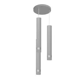 Svietidlá  LED Luster na lanku TUBA 3xGU10/4,8W/230V šedá/lesklý chróm W-KD 1111/3 GR+CH+GR