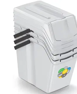 Odpadkové koše NABBI ISWB25S3 odpadkový kôš na triedený odpad (3 ks) 25 l popolavá