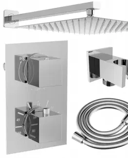 Kúpeľňové batérie MEXEN/S MEXEN/S - Cube DR02 podomietkový sprchový SET + slim sprcha 30, chróm 77502DR0230-00