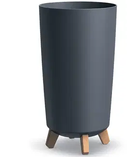 Kvetináče a truhlíky NABBI DGTL240 plastový kvetináč na nožičkách 23,9 cm antracit