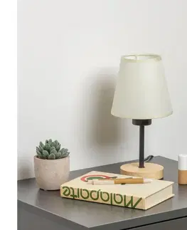 Lampy Brilagi - Stolná lampa NUBILA WOOD 1xE27/25W/230V dub/krémová BG1567+BG1572