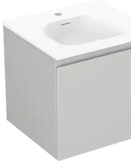 Kúpeľňový nábytok MEXEN/S - Orio kúpeľňová skrinka 50 cm s umývadlom Vela, 1 šuplík, šedá mat/biela mat 91A10-05047-1-BF62-W23M01