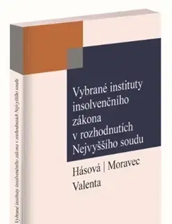 Právo ČR Vybrané instituty insolvenčního zákona v rozhodnutích Nejvyššího soudu - Tomáš Moravec,Jiřina Hásová,Petr Valenta