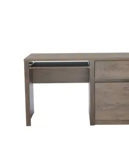 Písacie a pracovné stoly KONDELA Montana B1 pc stolík dub lefkas tmavý