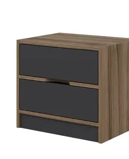 Konferenčné stolíky Nočný stolík Elina Walnut Anthracite