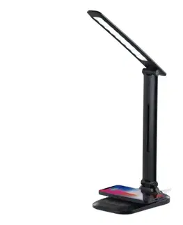 Lampy  09106L - LED stmievateľná stolná lampa s bezdrôtovým nabíjaním QI LUMI LED/7W/230V čierna 09106L