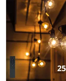 LED osvetlenie BRILAGI - LED vonkajší dekoračný reťaz GIRLANDA 25xE12 20m čierna IP44 teplá biela+DO WO794-1-OEM2-DO