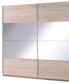 Šatníkové skrine Skriňa Twister 2 dub sonoma/zrkadlo 225 cm