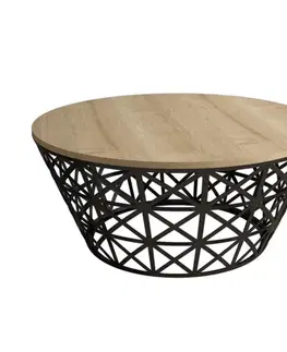 Konferenčné stolíky Konferenčný stolík Stil Metal Ferforje - Oak