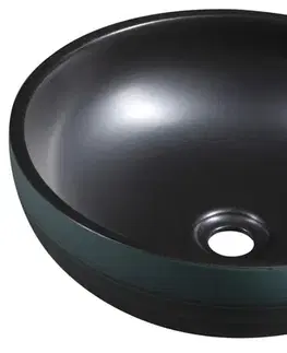 Umývadlá SAPHO - PRIORI keramické umývadlo na dosku, priemer 41cm, čierna/zelená PI039