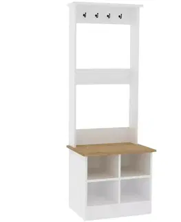 Nemý sluha Vešiak s botníkom Mare White and Sapphire Oak