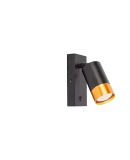 Svietidlá  Nástenné bodové svietidlo 1xGU10/35W/230V čierna/zlatá BEDROOM LIGHT BLACK-GOLD
