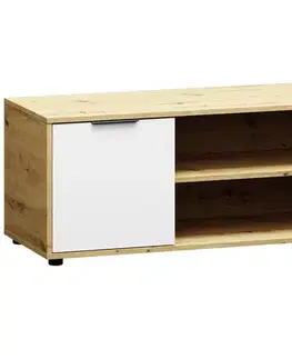 TV stolíky NABBI Neston TV-E-2D tv stolík biela / dub wotan