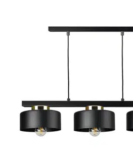 Svietidlá Keter Lighting Závesný luster na lanku IGNIA 3xE27/60W/230V čierna/zlatá 3397