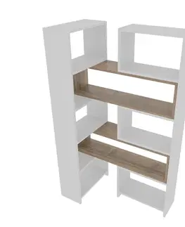 Knižnice Knižnica Poyraz - White, Walnut