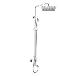 Kúpeľňové batérie Mereo Viana vaňová batéria s tanierovou hranatou slim sprchou 250x250 mm, nerez CBE60101SD2