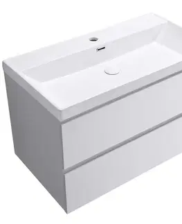 Kúpeľňový nábytok CERANO - Kúpeľňová skrinka Carole - keramické umývadlo Viano - biela matná - 100,9x62,6x46,5 CER-090411