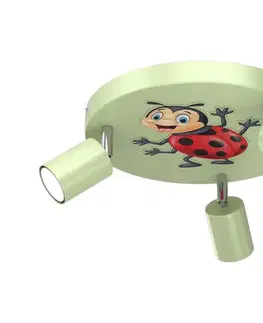 Svietidlá  Detské bodové svietidlo FUN 3xGU10/8W/230V zelená/lienka 9289