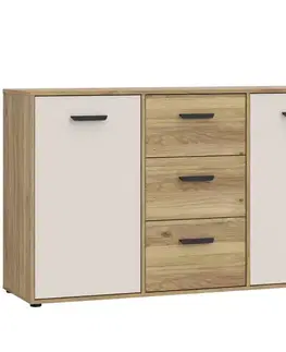 Komody do spálne Komoda Mokkaro Mokk231-M802 Piesok/Dub Mauvella