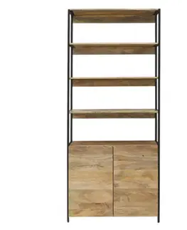 Knižnice Knižnica Gita 90x213x35 indický masív mango