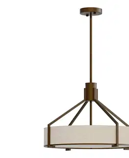 Svietidlá Open Design OR85648 - Luster na tyči DORETTO 4xE27/15W/230V, priemer 50 cm, hnedá/béžová OR85648