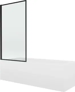 Sprchové dvere MEXEN/S - Vega obdĺžniková vaňa 170 x 70 cm s panelom + vaňová zástena 70, čierna vzor 550117070X9307017070