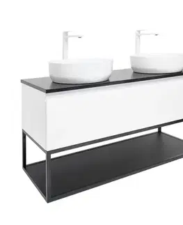 Kúpeľňový nábytok Kúpeľňová skrinka so žulovou krycou doskou SAT B-Way 119x30x45 cm biela lesk BWAY120WZUBF BWAY120WZUBF