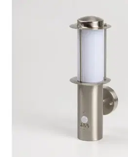 LED osvetlenie  LED vonkajšie nástenné svietidlo s pohybovým senzorom 1xE27/4,9W/230V IP44 matný chróm 9A21987