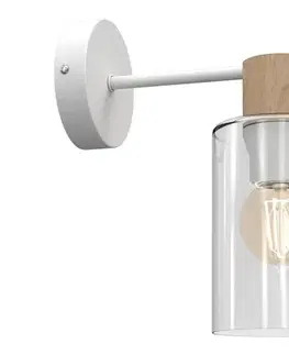 Svietidlá  Nástenná lampa MADERA 1xE27/60W/230V biela/drevo MLP8553