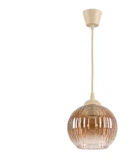 Svietidlá BRILAGI - LED závesné svietidlo na lanku R GLASS 1xE27/60W/230V pr. 18 cm béžová/dymovo-hnedá NSTK7482+TK8619A